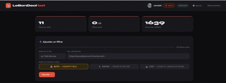 dashboard web lebondeal